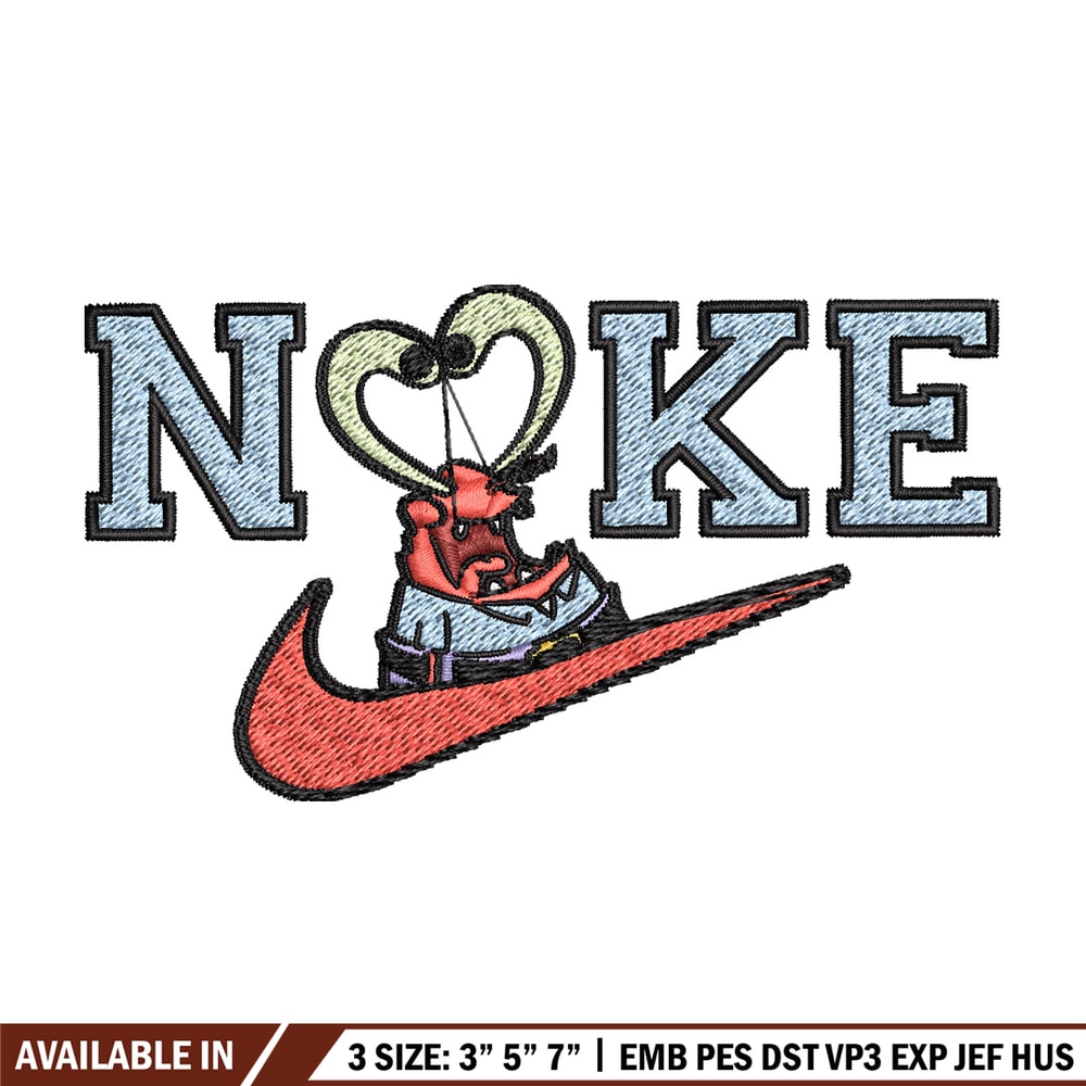 Nike krab Embroidery Design, Spongebob Embroidery, Nike Embroidery, Embroidery File, Logo shirt,Digital download.jpg