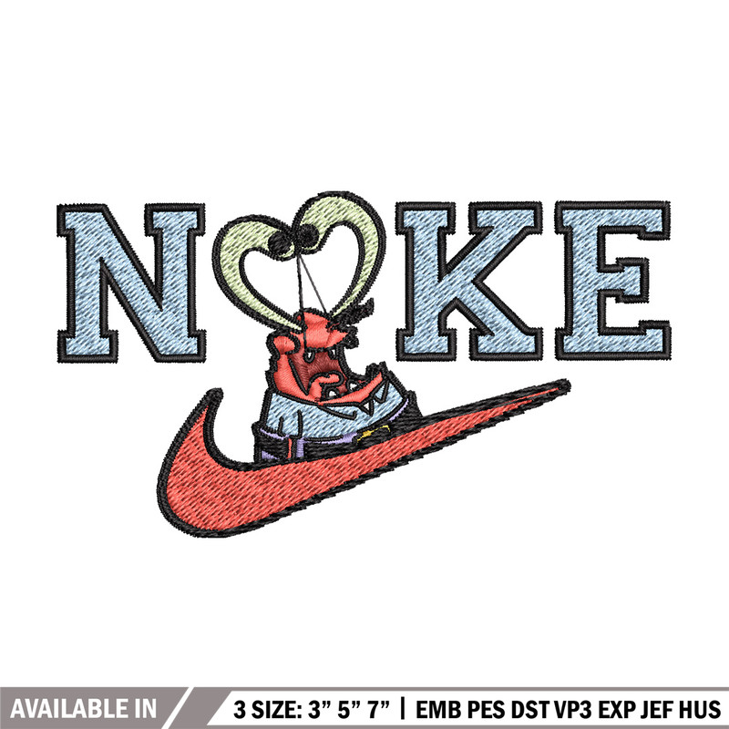 Nike krab Embroidery Design, Spongebob Embroidery, Nike Embroidery, Embroidery File, Logo shirt,Digital download.jpg