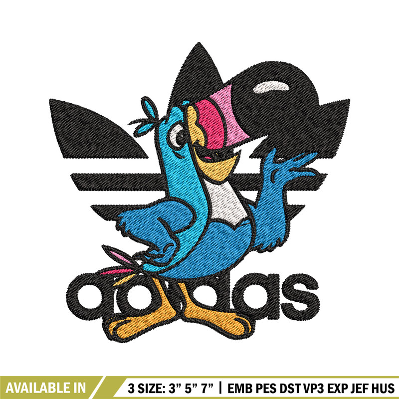 Parrot adidas Embroidery Design, Adidas Embroidery, Brand Embroidery, Embroidery File, Logo shirt, Digital download.jpg