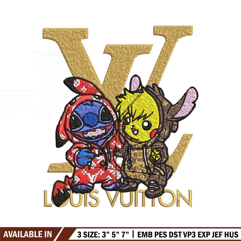 Pikachu x stitch lv Embroidery Design, LV Embroidery, Embroidery File, Logo shirt, Sport Embroidery, Digital download.jpg
