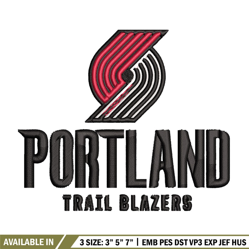 Portland Trail Blazers logo Embroidery, NBA Embroidery, Sport embroidery, Logo Embroidery, NBA Embroidery design.jpg