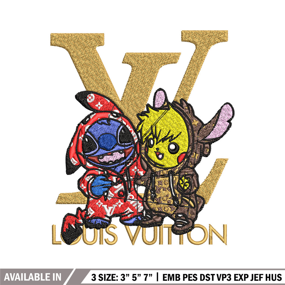 Pikachu x stitch lv Embroidery Design, LV Embroidery, Embroidery File, Logo shirt, Sport Embroidery, Digital download.jpg