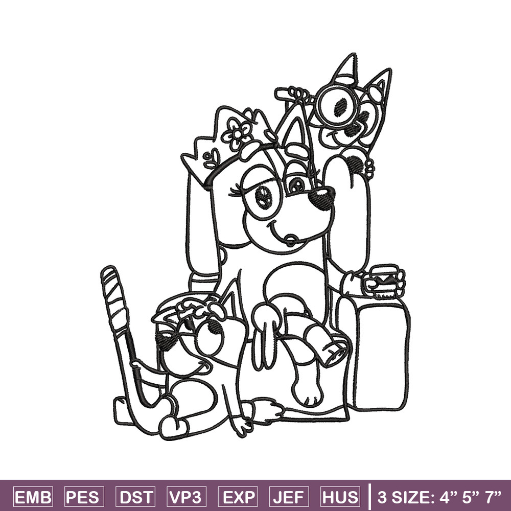 Mum bluey bingo Coloring Pages Embroidery, Bluey Embroidery, Embroidery File, cartoon design, Digital download..jpg