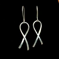 long sterling silver earrings, hammered dangle earrings, silver drop earrings spiral silver women earrings, handmade