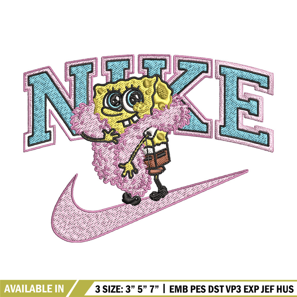 Spongebob pink nike Embroidery Design, Nike Embroidery, Brand Embroidery, Embroidery File, Logo shirt, Digital download.jpg