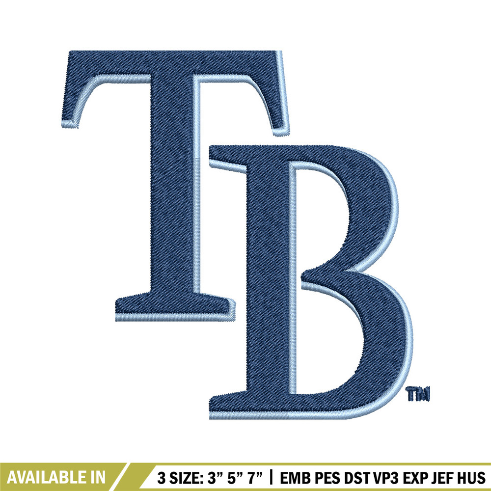 Tampa Bay Rays logo Embroidery, MLB Embroidery, Sport embroidery, Logo Embroidery, MLB Embroidery design.jpg