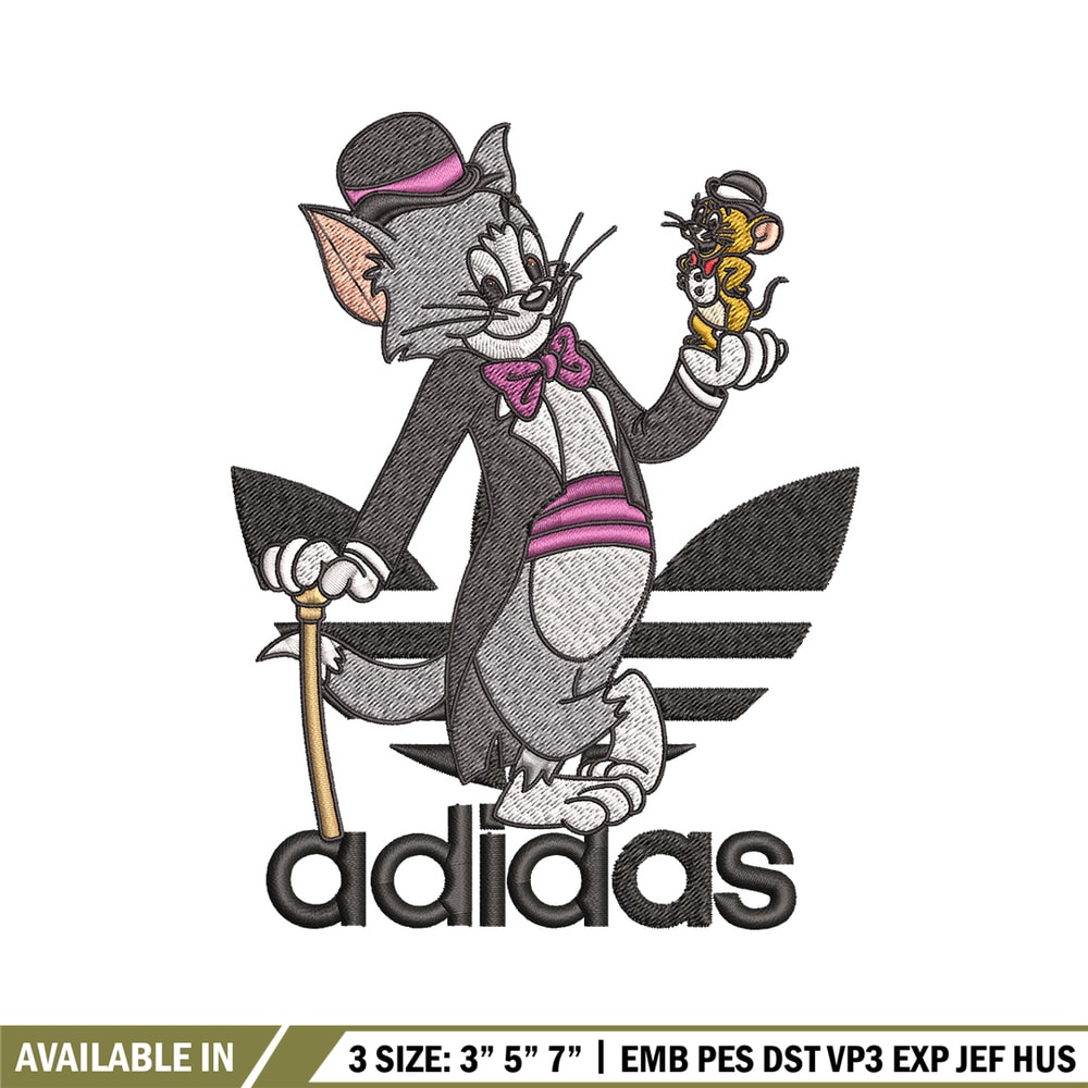 Tom and jerry Embroidery Design, Adidas Embroidery, Embroidery File, Cartoon Embroidery, Logo shirt, Digital download.jpg