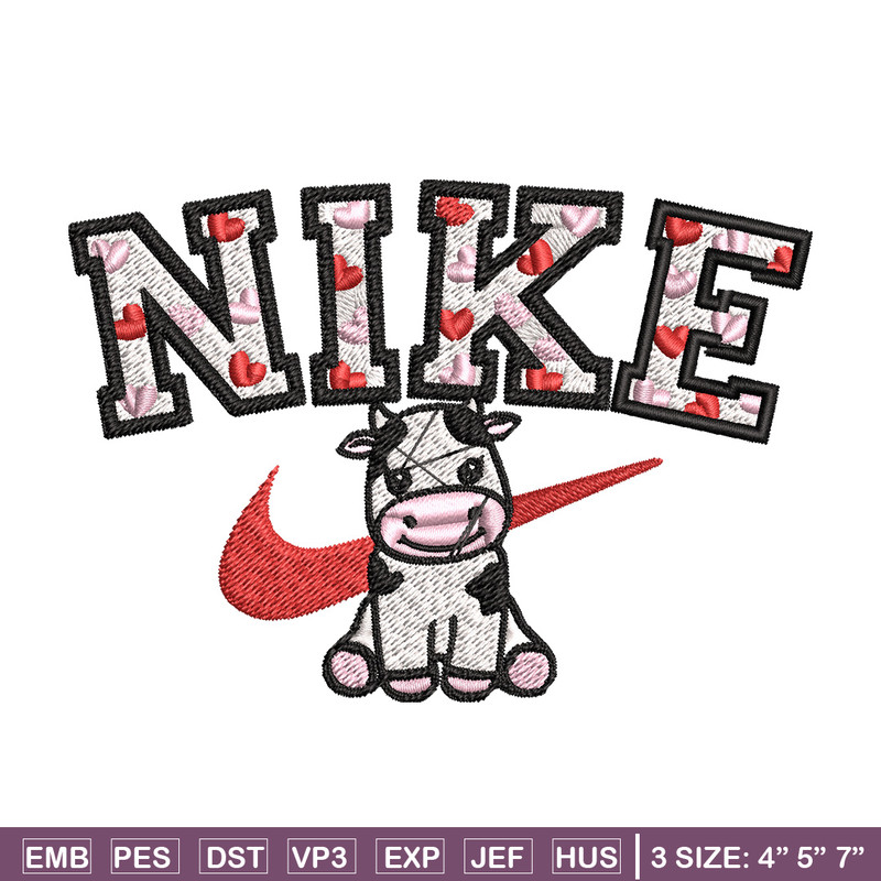 Nike cute cow Embroidery Design, Brand Embroidery, Nike Embroidery, Embroidery File, Logo shirt, Digital download.jpg