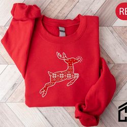 christmas reindeer tshirt, xmas gifts, reindeer crew shirt, christmas deer tee, rudolph xmas party outfits, reindeer lov