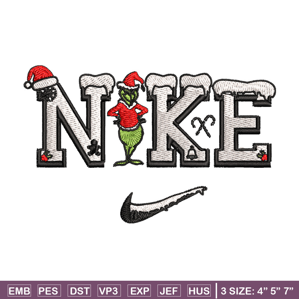 Nike Logo Grinch Merry Christmas Embroidery design, Grinch Embroidery, Nike design, Embroidery File, Digital download..jpg