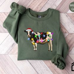 christmas sweatshirt,cute cow christmas sweatshirt,2023 merry christmas,merry christmoos,2023 happy new year,christmas g