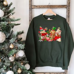gingerbread christmas coffee shirt,christmas coffee sweatshirt,coffee lover gift, xmas latte drink crewneck,women holida