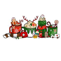 christmas latte coffee cup svg, nicu nurse digital, nurse digital coffee, christmas er nurse crewneck hood