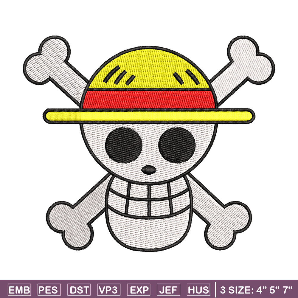 One piece Luffy Logo embroidery design, One piece embroidery, anime design, embroidery file, Digital download..jpg