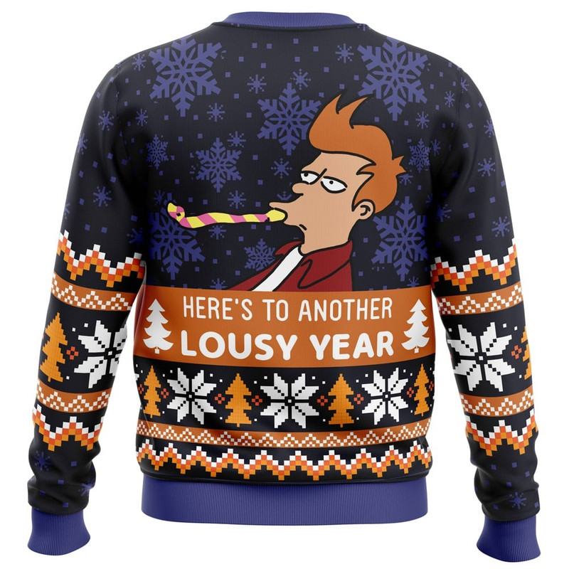 Lousy Year Futurama All Over Print Hoodie 3D Zip Hoodie 3D Ugly Christmas Sweater 3D Fleece Hoodie