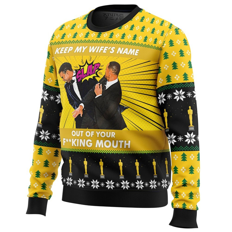 Will Smith Slaps Chris Rock Meme All Over Print Hoodie 3D Zip Hoodie 3D Ugly Christmas Sweater 3D Fleece Hoodie