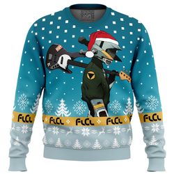 FLCL Canti Saw Christmas Tree All Over Print Hoodie 3D Zip Hoodie 3D Ugly Christmas Sweater 3D Fleece Hoodie
