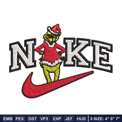 Grinch nike Embroidery Design, Nike Embroidery, Brand Embroidery, Embroidery File, Logo shirt, Digital download