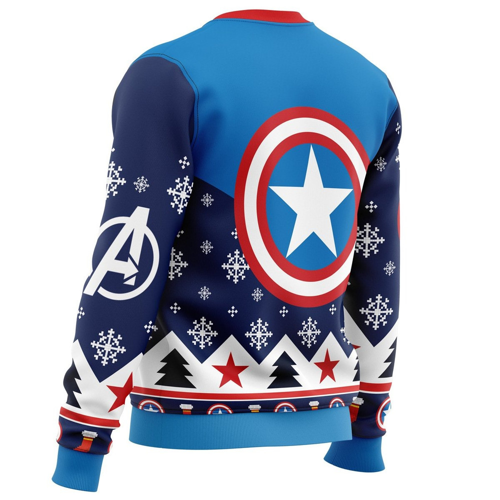 Captain America All Over Print Hoodie 3D Zip Hoodie 3D Ugly Christmas Sweater 3D Fleece Hoodie