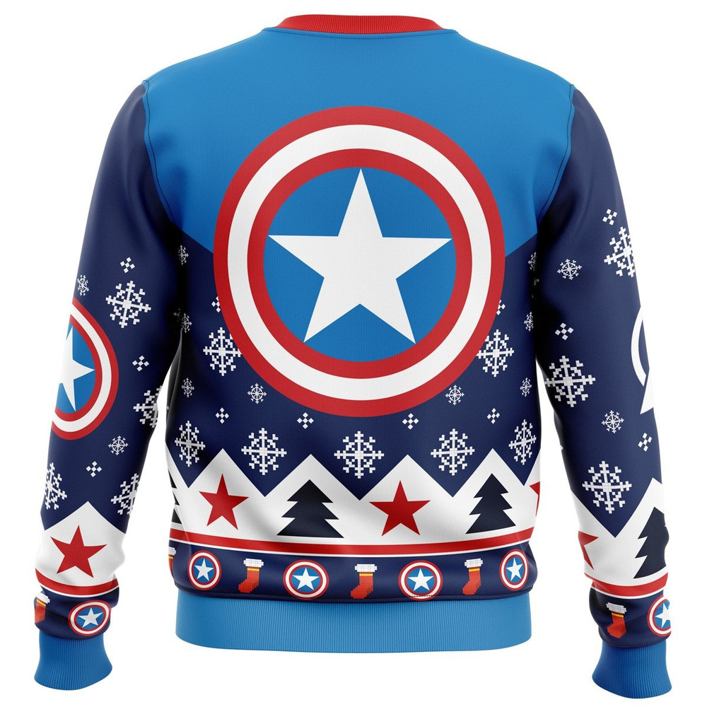 Captain America All Over Print Hoodie 3D Zip Hoodie 3D Ugly Christmas Sweater 3D Fleece Hoodie
