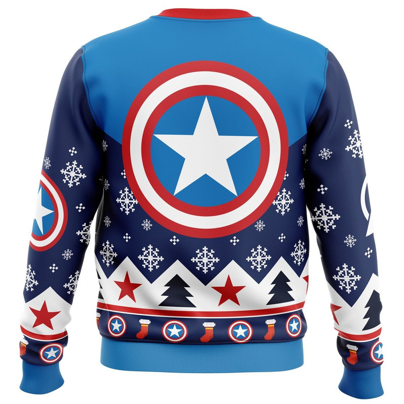Captain America All Over Print Hoodie 3D Zip Hoodie 3D Ugly Christmas Sweater 3D Fleece Hoodie