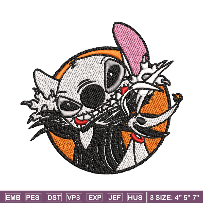 Stitch Jack Skellington Embroidery design, Halloween Embroidery, Embroidery File, cartoon design, Digital download..jpg