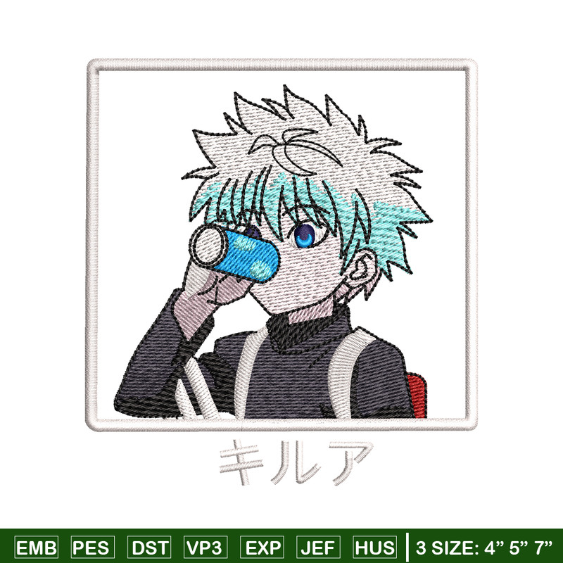 Killua embroidery design, hunter x hunter embroidery, anime design, logo design, anime shirt, Digital download..jpg