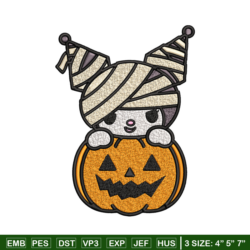 Kuromi Mummy Embroidery design, Halloween Embroidery, Embroidery File, cartoon design, logo shirt, Digital download..jpg