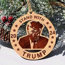 Trump 2024 MAGA Ornament Stand: Unique Mugshot Design for Christmas 2023 - Shop Now!