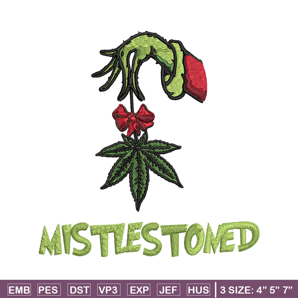 The Grinch Mistlestoned Embroidery design, Grinch christmas Embroidery, Grinch design, logo shirt, Digital download..jpg