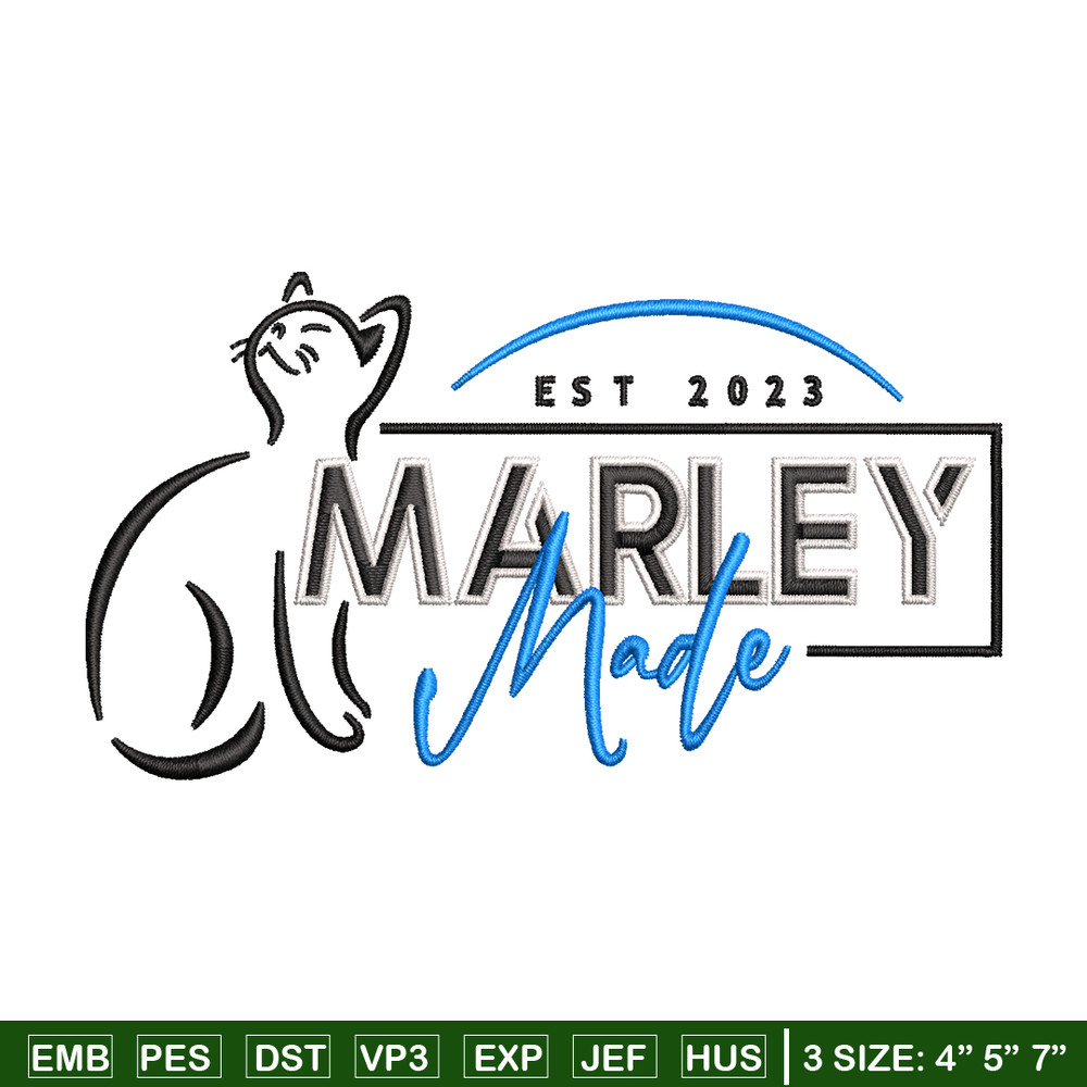 Marley Made embroidery design, Marley Made embroidery, logo design, Logo shirt, embroidery file, Digital download.jpg