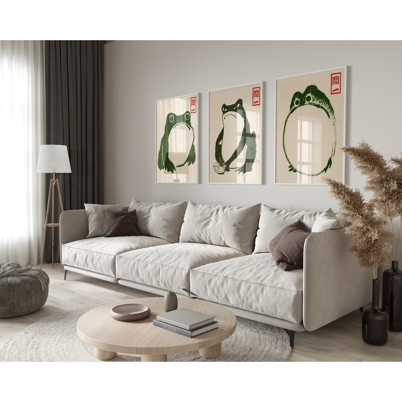 Japanese Matsumoto Hoji Frog Set of 3, Vintage Frog Woodblock Poster, Ukiyo-e Frog Print, Japanese Frog Printable Wall Art.jpg