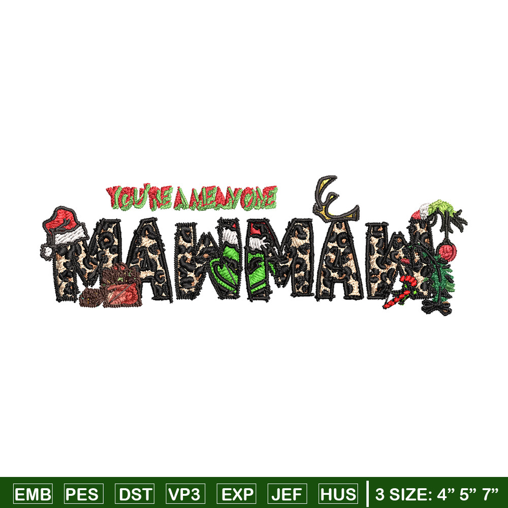 Maw Maw Ginch Christmas Embroidery design, Grinch Christmas Embroidery, Grinch design, Embroidery file, Digital download.jpg