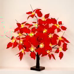 1pc christmas red tree lights - indoor simulation tree lamp with battery power - 24-light decoration