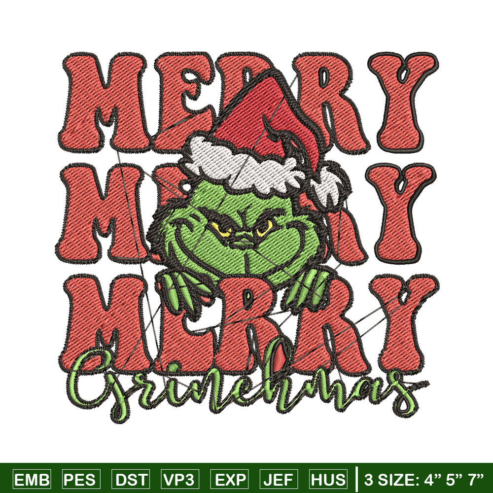 Merry Christmas Grinch Embroidery design, Grinch christmas Embroidery, logo design, Embroidery File, Instant download..jpg
