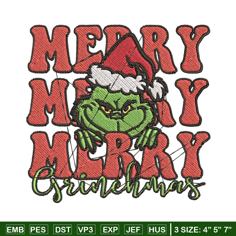 Merry Christmas Grinch Embroidery design, Grinch christmas Embroidery, logo design, Embroidery File, Instant download..jpg