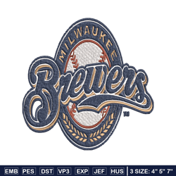Milwaukee Brewers Embroidery Design, Logo Embroidery, MLB Embroidery, Embroidery File, Logo shirt, Digital download