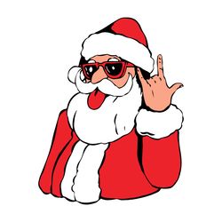 santa rock on hand svg rocker santa svg digital file