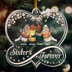 Sisters Forever Infinity Love - Personalized Acrylic Ornament: Perfect Gift for Sisters
