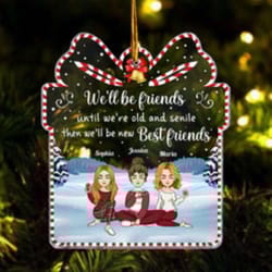 custom shaped acrylic ornament: perfect christmas gift for besties - friends forever bff soul sisters