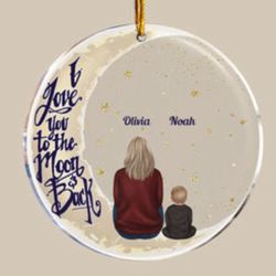 I Love You To The Moon - Personalized Circle Acrylic Ornament
