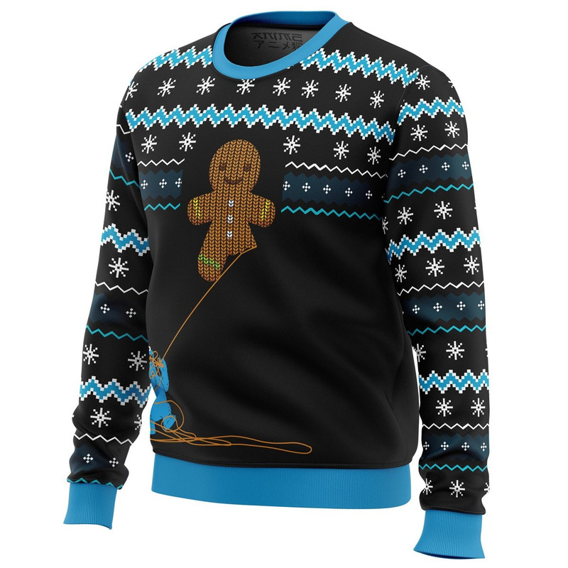 Gingerbread Cookie Monster All Over Print Hoodie 3D Zip Hoodie 3D Ugly Christmas Sweater 3D Fleece Hoodie