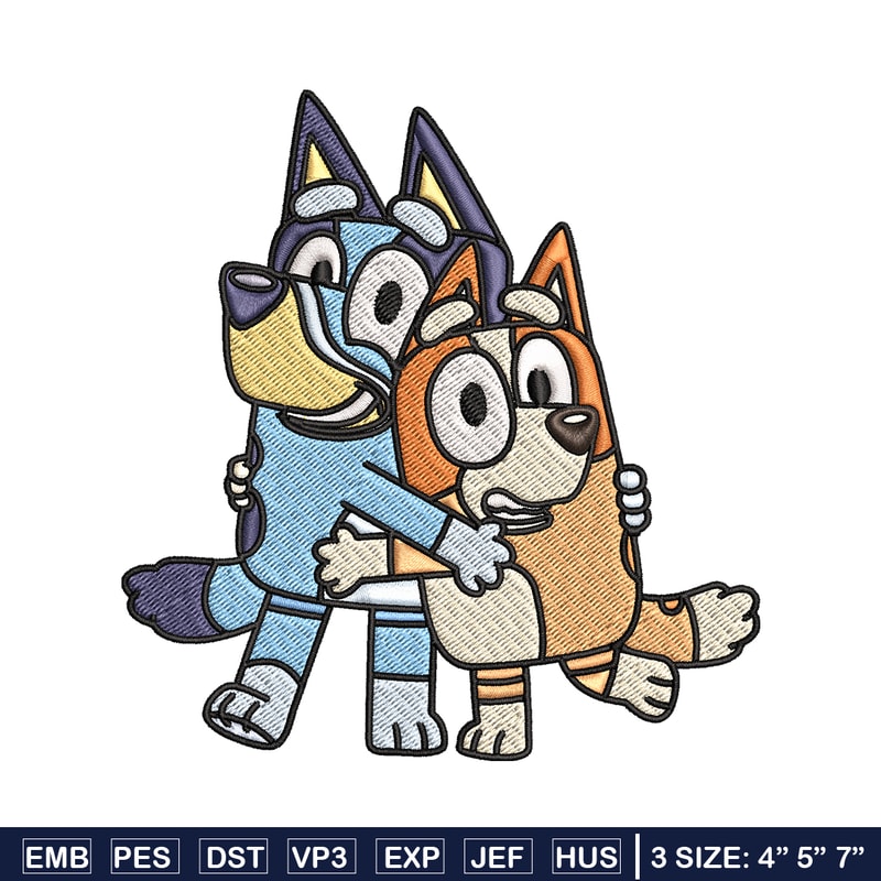 Mom and Dad Bluey Embroidery, Bluey Embroidery, Embroidery File, cartoon design, cartoon shirt, Digital download..jpg