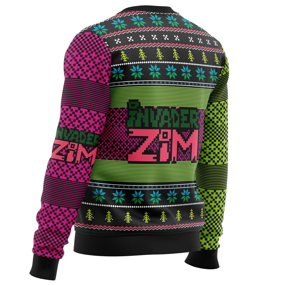 Invader ZiM All Over Print Hoodie 3D Zip Hoodie 3D Ugly Christmas Sweater 3D Fleece Hoodie