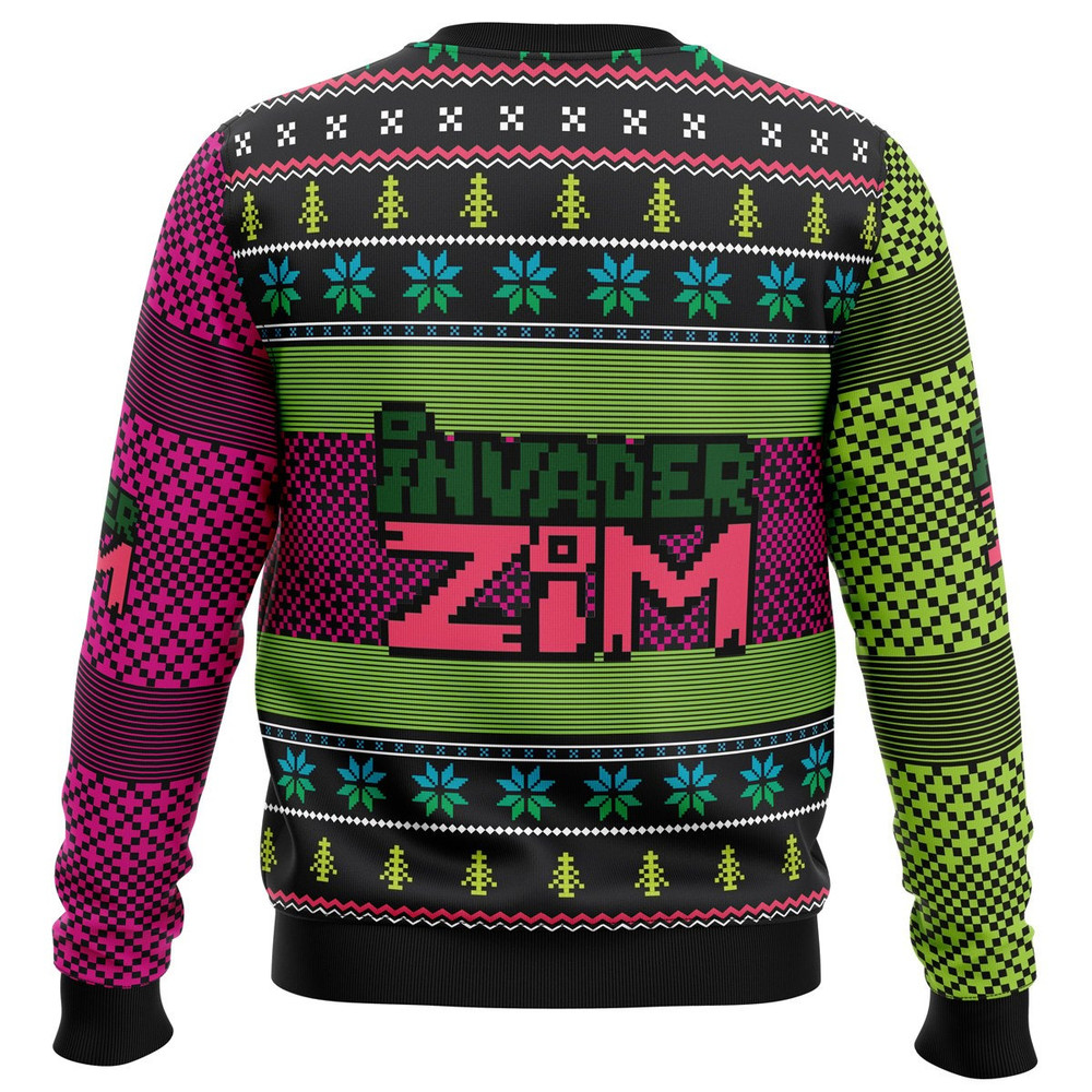 Invader ZiM All Over Print Hoodie 3D Zip Hoodie 3D Ugly Christmas Sweater 3D Fleece Hoodie