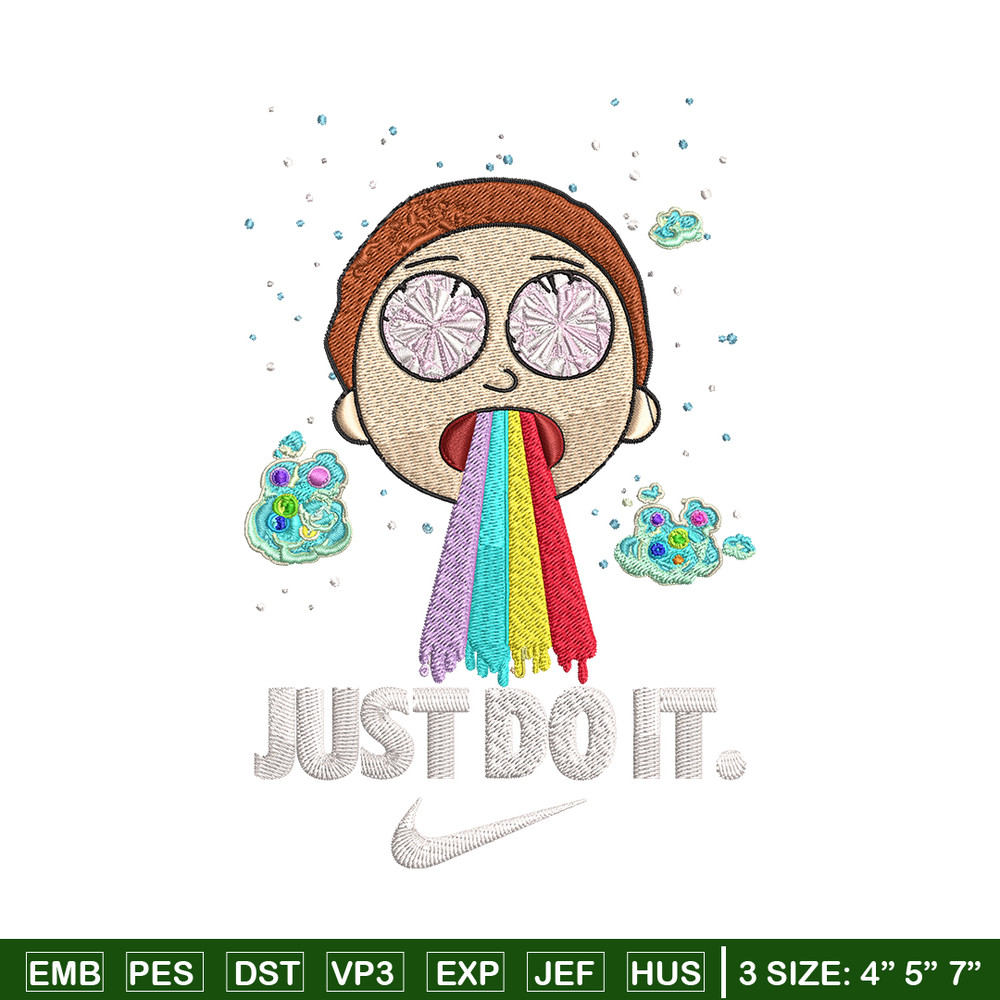 Morty Smith Just Rick It Embroidery design, Cartoon Embroidery, Logo Nike design, Embroidery file, Instant download..jpg