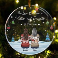 Forever Bond: Personalized Mother-Daughter Circle Acrylic Ornament