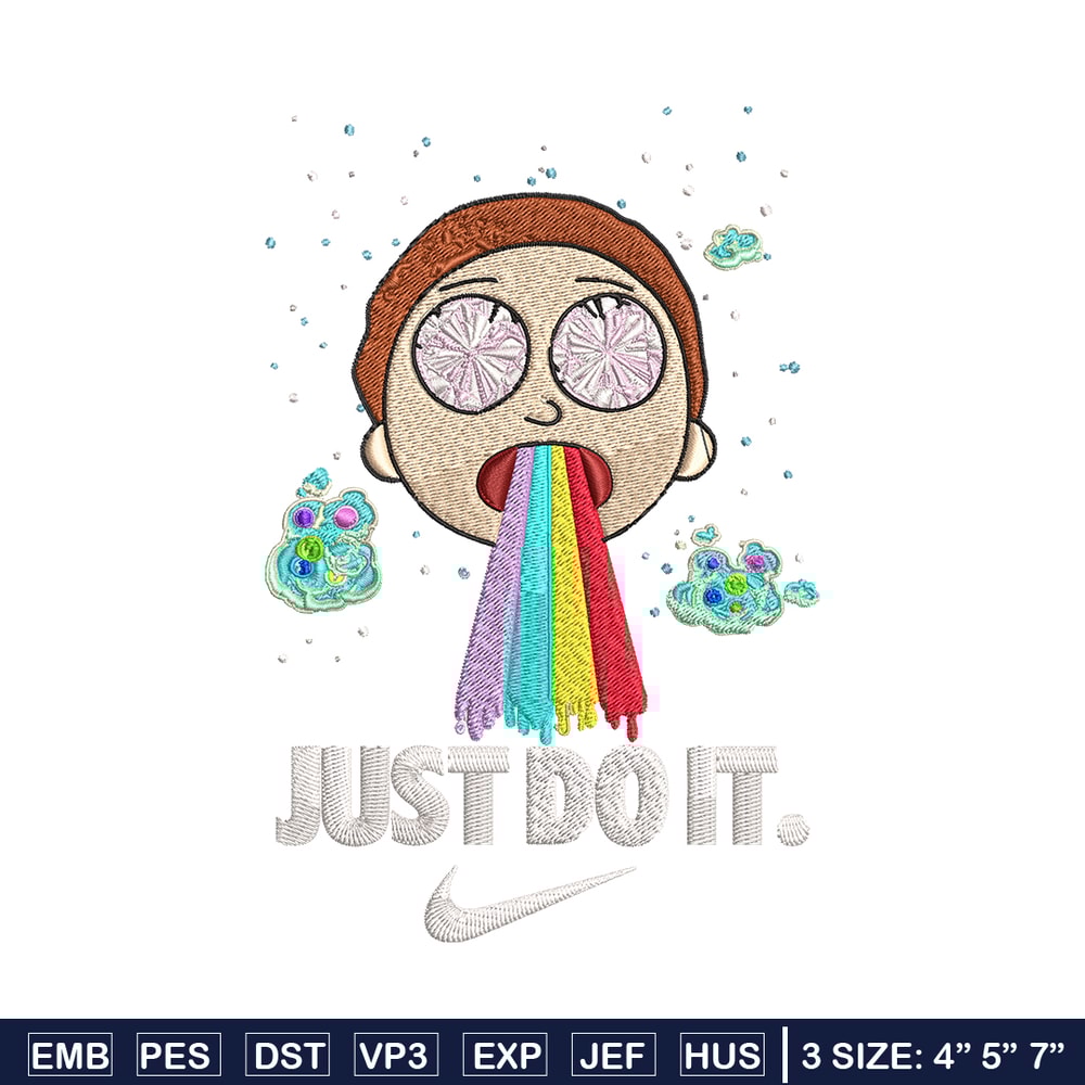 Morty Smith Just Rick It Embroidery design, Cartoon Embroidery, Logo Nike design, Embroidery file, Instant download..jpg