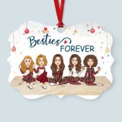 personalized aluminum ornament - besties forever ver 2: unique friendship gift