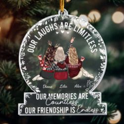 personalized acrylic ornament: limitless laughs countless memories endless friendship